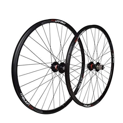 Mountain Bike Wheel : TYXTYX 26" Bicycle Black Wheelset MTB Front Rear Wheels Double Wall Alloy Rim Quick Release Disc Brake 32 Hole 8 9 10 Speed
