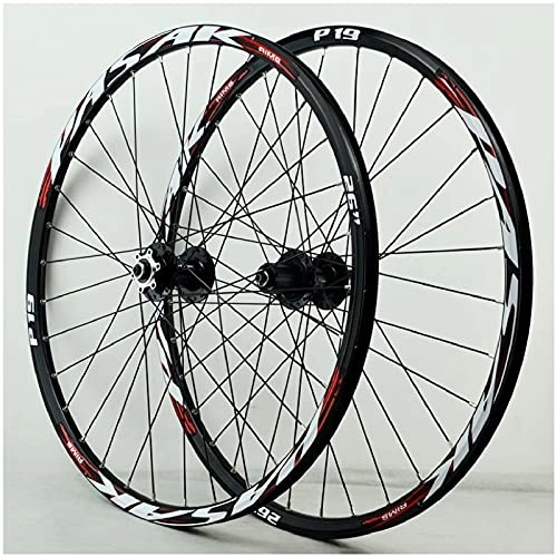 Mountain Bike Wheel : TYXTYX 26 Inch 27.5" 29ER MTB Bicycle Wheelset Aluminum Alloy Disc Brake Mountain Cycling Wheels 32 Hole for 7 / 8 / 9 / 10 / 11 Speed (Color : A, Size : 26 inch)