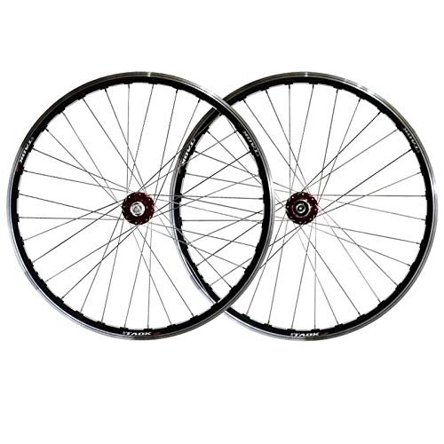 Mountain Bike Wheel : TYXTYX 26 Inch Mountain Bike Wheelset Bicycle Wheel 2 Palin Quick Release 32 Hole Disc Brake / V Brake Hub Double Wall MTB Rim 8, 9, 10 Speed