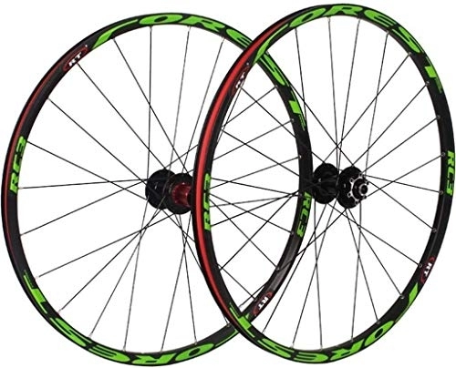 Mountain Bike Wheel : TYXTYX 27.5 26 inch bicycle wheel double-wall alloy bicycle rim MTB wheelset front 2 rear 5 Palin Quick Release disc brake 7 8 9 10 speed 32H