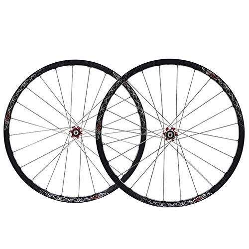 Mountain Bike Wheel : TYXTYX Bicycle Wheel 26" Bike Wheel Set MTB Double Wall Alloy Rim Tires 1.5-2.1" Disc Brake 7-11 Speed Palin Bearing Hub Quick Release 24H 6 Colors