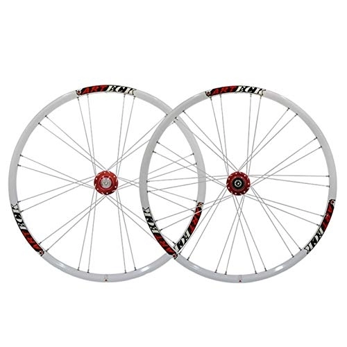 Mountain Bike Wheel : TYXTYX Bicycle Wheel 26" Bike Wheel Set MTB Double Wall Alloy Rim Tires 1.5-2.1" Disc Brake 7-11 Speed Sealed Bearings Hub Quick Release 4 Colors