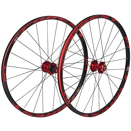 Mountain Bike Wheel : TYXTYX Bicycle Wheelset, Bike Wheelset, MTB Bike Wheel 26 / 27.5 Inch Mountain Bike Wheels, Set Disc Rim Brake 8 9 10 11 Speed Sealed Bearings Hub Hybrid Bike Touring, Red, 29inch