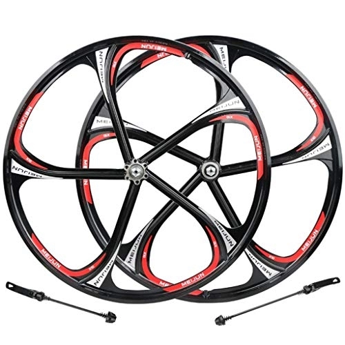 Mountain Bike Wheel : TYXTYX Bike Front Wheel Rear Wheel 26 inch MTB wheelset Magnesium Alloy Rim Rotary hub Quick Release Disc Brake 8 9 10 Speed