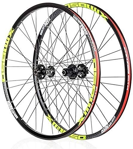 Mountain Bike Wheel : TYXTYX Bike Wheel Tyres Spokes Rim Bicycle Wheelset (Front / Rear) Double-Walled MTB Rim, 26 / 27.5 Inch Cycling Wheels Fast Release Disc Brake 32H for Shimano Or Sram 8 9 10 11 Speed
