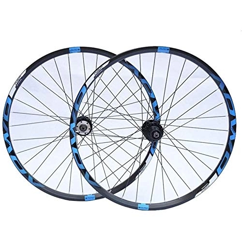 Mountain Bike Wheel : TYXTYX Bike Wheeles Bicycle Wheel MTB Cycling Front Rear Wheels, 32H Double Wall Alloy Wheel Set, Quick Release Disc Brake 8 / 9 / 10 Speed, Blue, 26inch