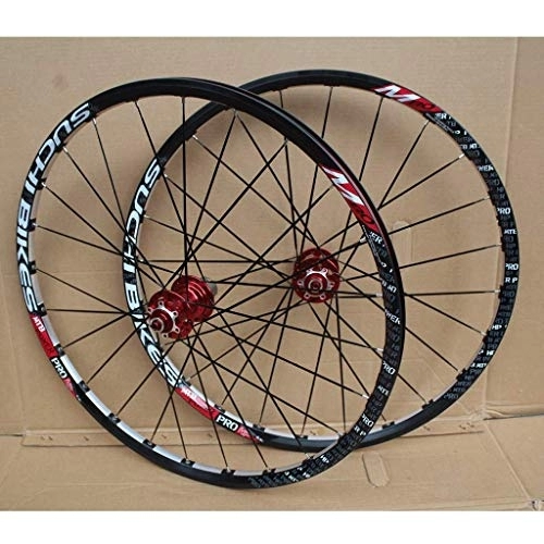 Mountain Bike Wheel : TYXTYX Bike Wheelset 26 Inch MTB Double Layer Rim Sealed Bearing Disc Brake Bicycle Wheels Quick Release 8-10 Speed Cassette Flywheel 24H