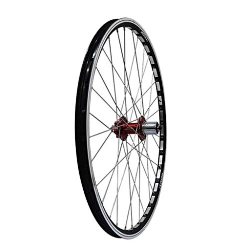 Mountain Bike Wheel : TYXTYX Cycling Wheels Bike Wheel Set 26 Inch MTB Front and Rear Wheel Double Wall Alloy Rim Disc / V- Brake 7-11 Speed Palin Hub Quick Release 32H (Color : Red hub Rear)