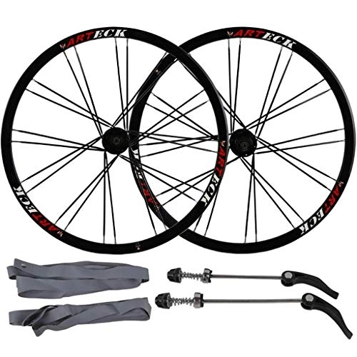 Mountain Bike Wheel : TYXTYX Mountain Bicycle Wheelset Cycling, 26" Double Wall MTB Bike Quick Release Sealed Bearing 24 Hole Disc Brake 7 8 9 10 Speed