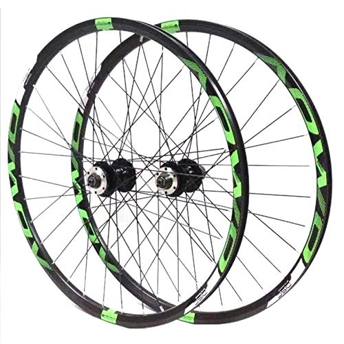 Mountain Bike Wheel : TYXTYX Mountain Bike Wheelset 26 / 27.5 / 29 Inches CNC Double Walled Alloy Rim MTB Set 32H Disc Brake QR 8-10 Speed Cassette Hubs Ball Bearing (Color : B, Size : 26in)