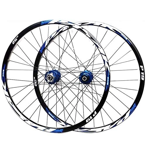 Mountain Bike Wheel : TYXTYX Mountain Bike Wheelset 26 / 27.5 / 29 Inches Disc Brake Bicycle Double Wall Alloy Rim MTB QR 7-11Speed 32H Sealed Bearing (Color : E, Size : 26in)