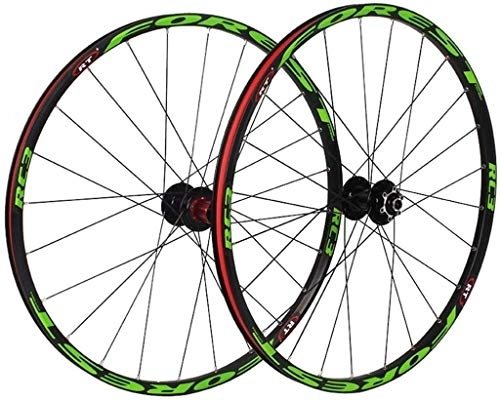 Mountain Bike Wheel : TYXTYX mountain bike wheelset 26 27.5 In Bicycle Wheel MTB Rim Double Layer 7 sealed bearings 11 Speed ?Cassette Hub disc brake QR 24 1850g