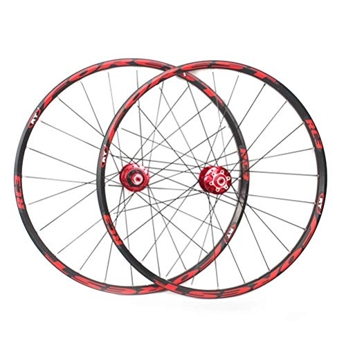 Mountain Bike Wheel : TYXTYX Mountain Bike Wheelset 27.5 26 Double Wall Cycling Wheels Quick Release Sealed Bearings Hub 24 Hole Disc Brake 8 9 10 11 Speed (Color : C, Size : 27.5in)