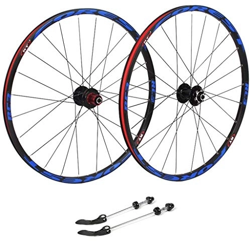 Mountain Bike Wheel : TYXTYX Mountain Cycling Wheels, 26 Bicycle Double Wall MTB Rim Quick Release V-Brake Hybrid / Hole Disc 7 8 9 10 Speed 100mm