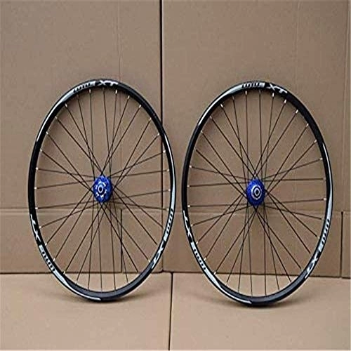 Mountain Bike Wheel : TYXTYX MTB Bicycle Wheelset 26 27.5 29 in Mountain Bike Wheel Double Layer Alloy Rim Sealed Bearing 7-11 Speed Cassette Hub Disc Brake 1100G QR 24H, Blue