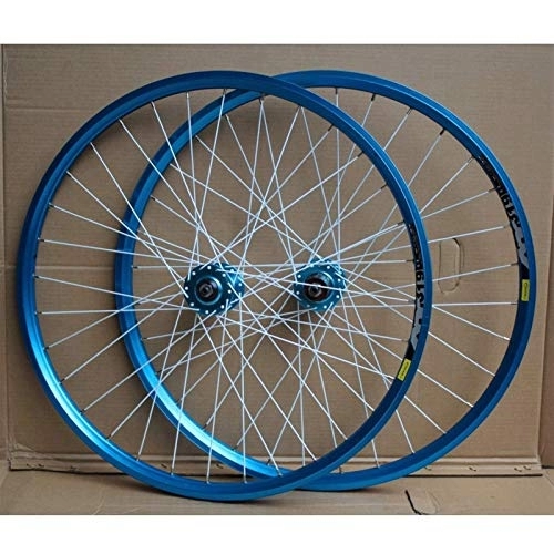 Mountain Bike Wheel : TYXTYX Quick Release Axles Bicycle Accessory MTB Bike Wheelset 24 Inch Double Layer Rim Disc / Rim Brake Bicycle Wheel 8-10 Speed 32H Road Bicycle Cyclocross Bike Wheels (Color : A-Blue)