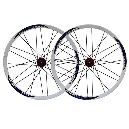 Mountain Bike Wheel : TYXTYX Wheel 26" Bike Wheel Set MTB Double Wall Alloy Rim Disc Brake 7-11 Speed Tires 1.5-2.1" Sealed Bearings Hub Quick Release 28H 6 Colors