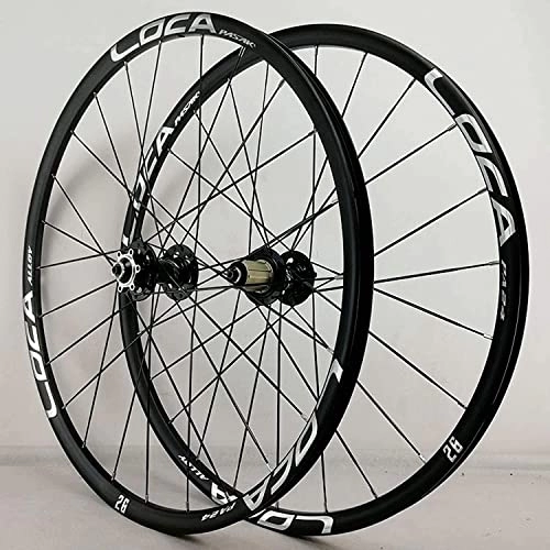 Mountain Bike Wheel : UPPVTE 26 27.5 Inch Mountain Bike Wheel, Quick Release Front Rear Ultralight Alloy Rim Cassette Hub Disc Brake 8-12 Speed Bicycle Wheelset Wheel (Color : Black Hub silver label, Size : 27.5inch)