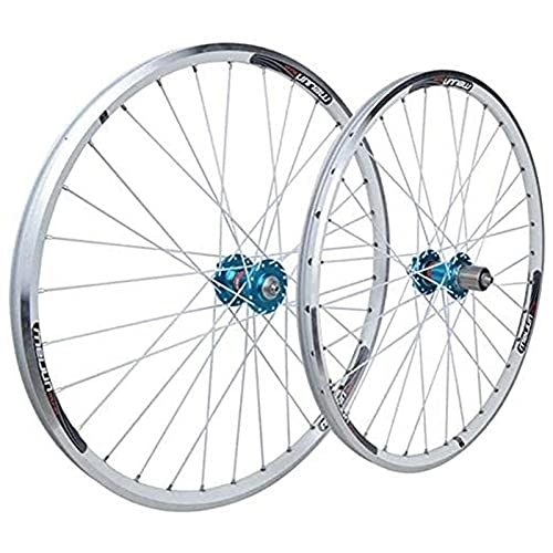 Mountain Bike Wheel : UPPVTE 26" Alloy Mountain Bike Wheel, 32H Double Wall Bicycle Rims Disc V- Brake Quick Release Front 2 Rear 4 Palin 8 9 10 Speed Wheel