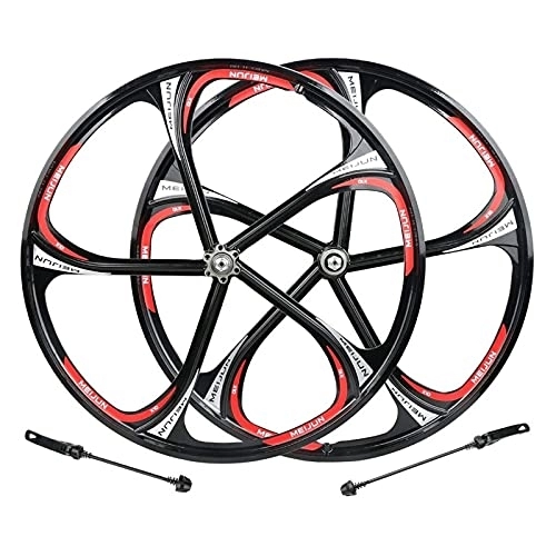 Mountain Bike Wheel : UPPVTE 26" Mountain Cycling Wheels, Integrated Wheel Bicycle Cassette Rims Sealed Bearing Disc Brake Compatible 7 / 8 / 9 / 10speed QR Wheel (Color : Black, Size : 26INCH)