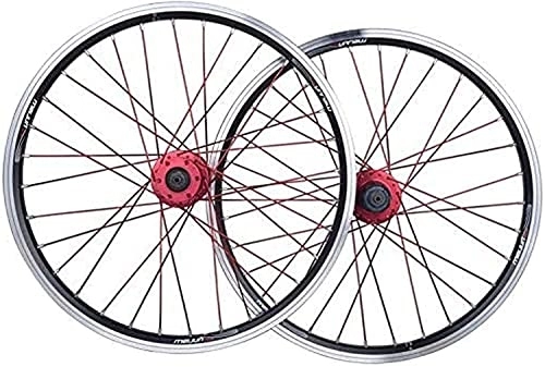 Mountain Bike Wheel : UPPVTE Bicycle Wheelset, 26 Inch Mountain Bike Wheels Front Rear Wheelset Double-Walled MTB Rim Fast Release Disc Brake 7-10 speed Wheel (Color : Red, Size : 26inch)