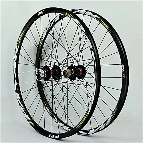 Mountain Bike Wheel : UPVPTK 26 / 27.5 / 29" MTB Bicycle Wheel, Disc Brake 32 Holes Mountain Bike Front and Rear Wheel Set Quick Release 7 / 8 / 9 / 10 / 11 Speed Cassette Wheel (Color : Green, Size : 27.5INCH)