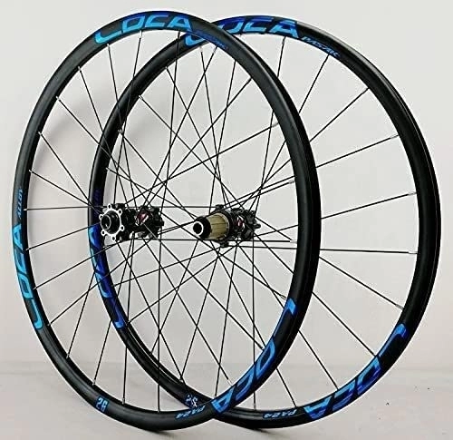 Mountain Bike Wheel : UPVPTK 26 / 27.5 / 29In Mountain Bike Wheelset, Barrel Shaft Aluminum Alloy MTB Rim Disc Brake 24 Holes 8 9 10 11 12 Speed Front and Rear Wheels Wheel (Color : Blue, Size : 29INCH)