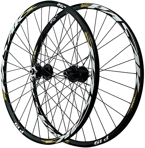 Mountain Bike Wheel : UPVPTK 26 / 27.5 / 29In Mountain Bike Wheelset, Quick Release Disc Brakes 32H Bike Wheel fit 7-12 Speed Cassette MTB Wheelset Wheel (Color : Gold, Size : 29INCH)