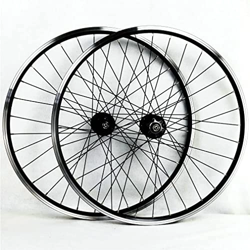 Mountain Bike Wheel : UPVPTK 26 27.5 29in MTB Bike Wheelset, QR V / Disc Brake Bicycle Wheels Sealed Bearing Double Wall Rim for 7 8 9 10 11 Speed Cassette Wheel (Color : Black, Size : 26inch)