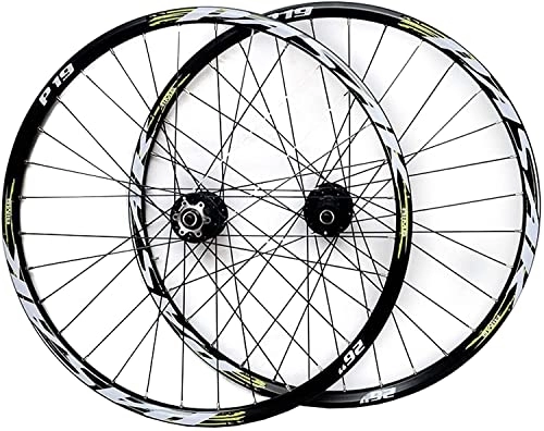 Mountain Bike Wheel : UPVPTK 26 27.5 29in MTB Wheelset, Disc Brake Quick Release Mountain Bike Front Rear Wheel Sealed Bearing Conical Hub 7 8 9 10 11 Speed Wheel (Color : Green, Size : 26INCH)