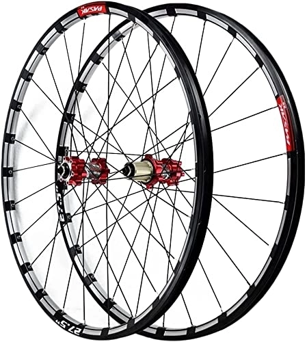 Mountain Bike Wheel : UPVPTK 26 / 27.5 Inch Mountain Bike Wheels, Thru Axle / Quick Release Disc Brake Freewheel Rim 7 8 9 10 11 12 Speed Cassette Sealed Bearings Wheel (Color : Red-QR, Size : 27.5INCH)
