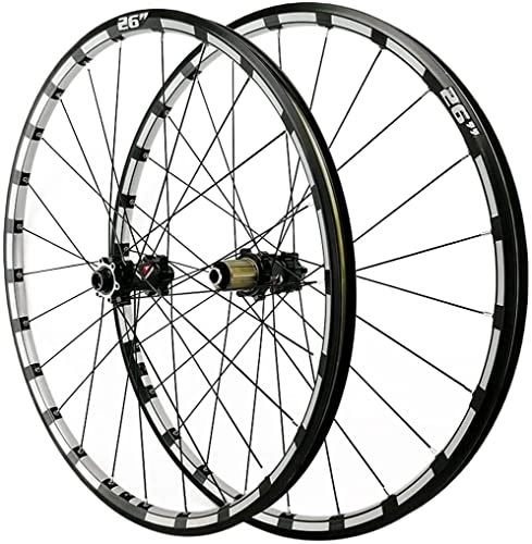 Mountain Bike Wheel : UPVPTK 26 / 27.5In Double Walled Aluminum Alloy MTB Rim Thru Axle Wheel Disc Brake Bike Wheelset 24 Holes 7 8 9 10 11 12 Speed Cassette Wheel (Color : Black, Size : 27.5INCH)