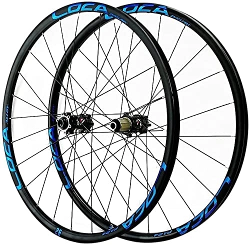 Mountain Bike Wheel : UPVPTK Mountain Bike Wheelset 26 / 27.5 / 29", Double Walled Aluminum Alloy MTB Rim Barrel Shaft Disc Brake 24H 7-12 Speed Front and Rear Wheels Wheel (Color : Blue, Size : 29INCH)