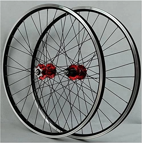 Mountain Bike Wheel : UPVPTK Mountain Bike Wheelset 26 / 27.5 / 29In, Double Walled Aluminum Alloy MTB Rim Fast Release V / Disc Brake 32H 7-11 Speed Front Rear Wheels Wheel (Color : Red, Size : 29INCH)