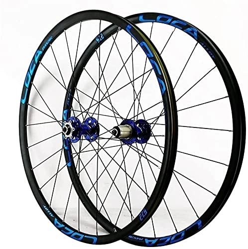 Mountain Bike Wheel : UPVPTK MTB Bicycle Wheels 26 / 27.5 / 29In, Disc Brake Double Wall Wheelset Quick Release Aluminum Alloy Rim Sealed Bearing 7 8 9 10 11 12 Speed Wheel (Color : Blue, Size : 26INCH)