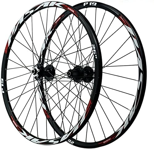 Mountain Bike Wheel : UPVPTK MTB Bicycle Wheels, Front 2 Rear 4 Bearing 26 / 27.5 / 29inch 7-11speed Six Hole Disc Brake QR alloy Hub 1-1 / 2” Wheel (Color : Red, Size : 27.5 inch)