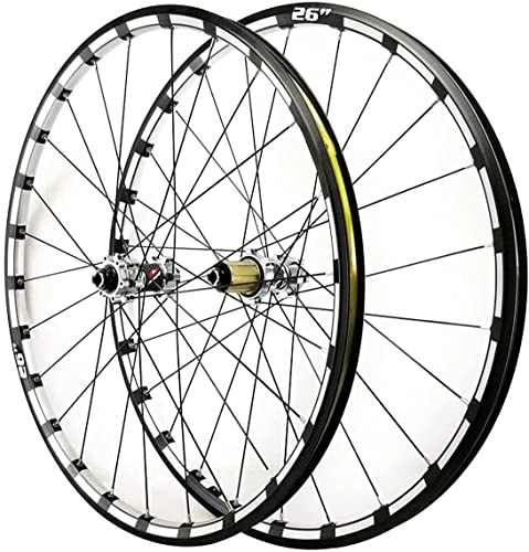 Mountain Bike Wheel : UPVPTK MTB Bike Wheel 26 / 27.5 Inch, CNC Double Wall Alloy Rim Cassette Hub Sealed Bearing Disc Brake QR 7-12 Speed Cycling Wheels Wheel (Color : Silver, Size : 27.5inch)