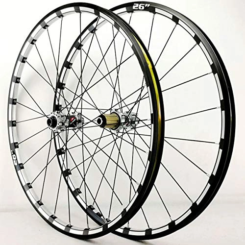 Mountain Bike Wheel : VBCGGGG 26 27.5 29 Inch Mountain Bike Wheels Bicycle Wheelset MTB Rim Disc Brake Ultralight Q / R 7 8 9 10 11 12 Speed Cassette Flywheel 24H 1750g Freewheel (Color : SILVER, Size : 27.5INCH)