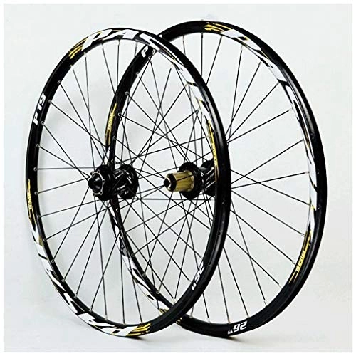 Mountain Bike Wheel : VBCGGGG MTB Wheelset 26 27.5 29 Inch Bicycle Front & Rear Wheel Alloy Wheelset Mountain Bike Rim Disc Brake 7-11 Speed Cassette Flywheel Sealed Bearing Hubs QR Freewheel (Color : B, Size : 29INCH)
