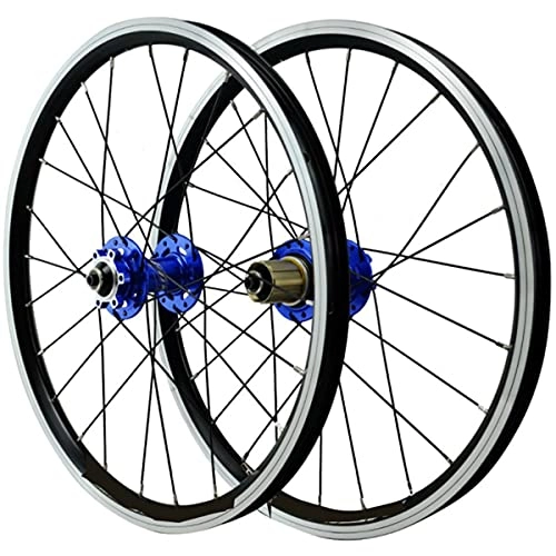 Mountain Bike Wheel : VDSOIUTYHFV Mountain Bike Wheelset, 20 Inch Bicycle Wheel (Front + Rear) Double Walled Aluminum Alloy MTB Rim Fast Release Disc Brake 7-11 Speed Cassette