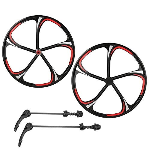 Mountain Bike Wheel : VGEBY 26in Aluminium Alloy Bike Integrated Hub 5 / 6 Holes Bearing Cassette Wheelset for Mountain Bicycle High Strength