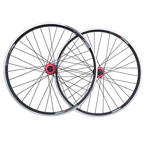 Mountain Bike Wheel : VHHV 26 Inches Bike Wheel Set V-brake / (disc Brake) Dual-use Compatible 7 / 8 / 9 / 10 Speed Hybrid Mountain Bike Double Wall Rim (Color : Black)