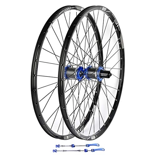 Mountain Bike Wheel : VPPV 26 / 27.5 Inch Bike Wheelset MTB Downhill Quick Release Disc Brake Hybrid / Mountain Cycling Bicycle Wheel (Color : Blue, Size : 27.5inch)