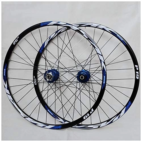 Mountain Bike Wheel : VPPV 26 Inch 27.5" 29 er MTB Bike Wheelset Aluminum Alloy Disc Brake Mountain Cycling Wheels for 7 / 8 / 9 / 10 / 11 Speed (Color : Blue, Size : 29INCH)