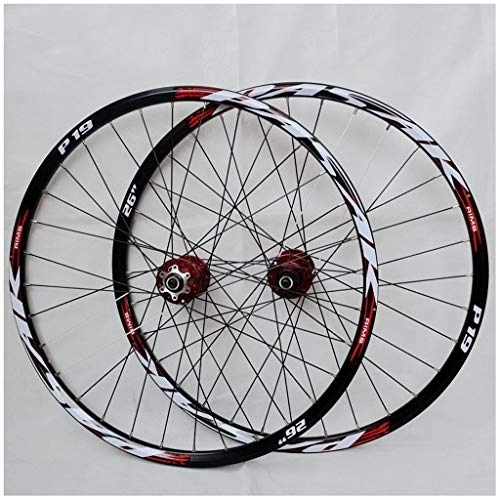 Mountain Bike Wheel : VPPV 26 Inch 29" MTB Bike Wheelset Aluminum Alloy Disc Brake Mountain Cycling Wheels for 7 / 8 / 9 / 10 / 11 Speed (Color : Red, Size : 27.5INCH)