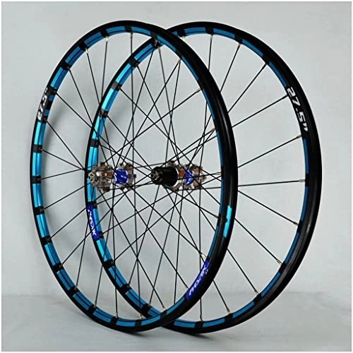Mountain Bike Wheel : VPPV Mountain Bicycle Wheels 26 27.5 Inch, Double Wall Aluminum Alloy 24H Quick Release Disc Brake Cassette Wheel Rim for 7-11 Speed (Size : 27.5 INCH)