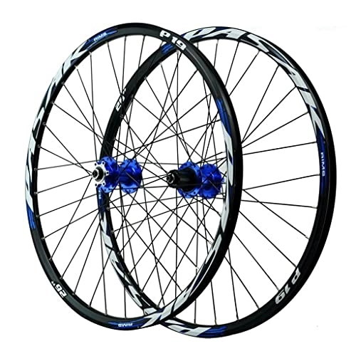 Mountain Bike Wheel : VPPV MTB Wheelset 26 Inch 27.5" 29er Quick Release Disc Brake 24H Double Wall Rim Wheels Suitable 7-11 Speed Cassette Mountain Bike Wheelset (Color : Blue, Size : 29 inch)