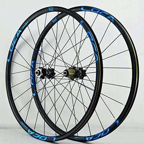 Mountain Bike Wheel : VTDOUQ Bicycle wheel set 26 / 27.5 / 29 inch disc brake Mountain bike double-walled aluminum rim QR cassette hub 6 pawl 8-12 Speed-sealed bearing 24H
