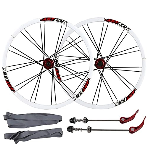 Mountain Bike Wheel : VTDOUQ Bicycle wheel set 26 inch double wall alloy rim disc brake MTB wheel quick release American Valve 7 / 8 / 9 / 10 speed cassette