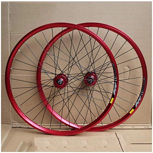 Mountain Bike Wheel : VTDOUQ Bicycle wheel set 26 inch double-walled MTB rim disc brake QR for 8-10-speed cassette flywheel 32 holes